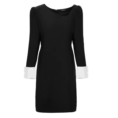 Seragyi Women's Black Auggie Seasonless Extra Fine Merino Wool Dress