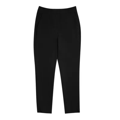 Seragyi Women's Black Jen Seasonless Extra Fine Merino Wool Ankle Pyramid Cut Pants