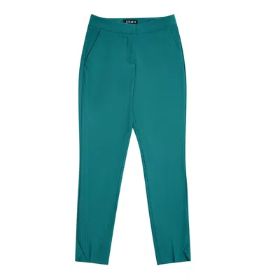 Seragyi Women's Evergreen Jen Seasonless Extra Fine Merino Wool Ankle Pyramid Cut Pants In Green