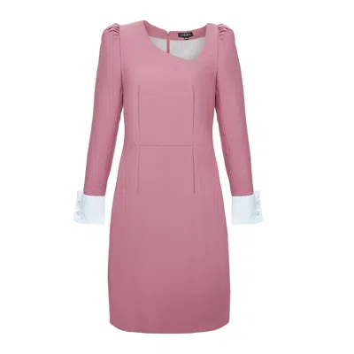Seragyi Women's Pink / Purple Dusty Rose Auggie Seasonless Extra Fine Merino Wool Dress In Pink/purple