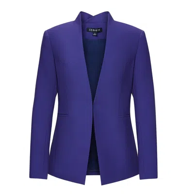 Seragyi Women's Pink / Purple Purple Nicole Seasonless Extra Fine Merino Wool Crossover Collar Blazer In Pink/purple