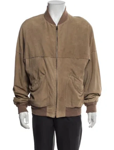 Pre-owned Seraphin Silk Bomber Jacket In Brown