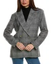 Seraphina Double-breasted Wool-blend Jacket In Black