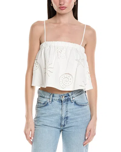 Seraphina Embroidered Lace Top In White