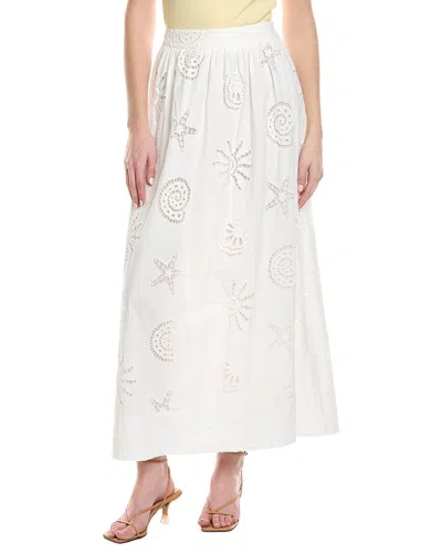 Seraphina Embroidered Maxi Skirt In White