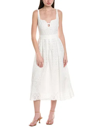 Seraphina Embroidered Midi Dress In White