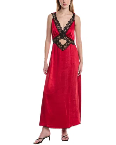 Seraphina Halter Lace Midi Dress In Red