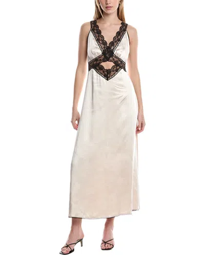 Seraphina Halter Lace Midi Dress In Neutral
