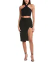 Seraphina Linen Midi Dress In Black