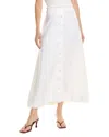 Seraphina Linen Midi Skirt In White
