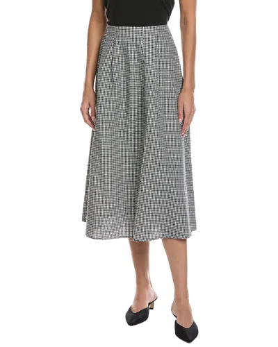Seraphina Linen-blend Midi Skirt In Black