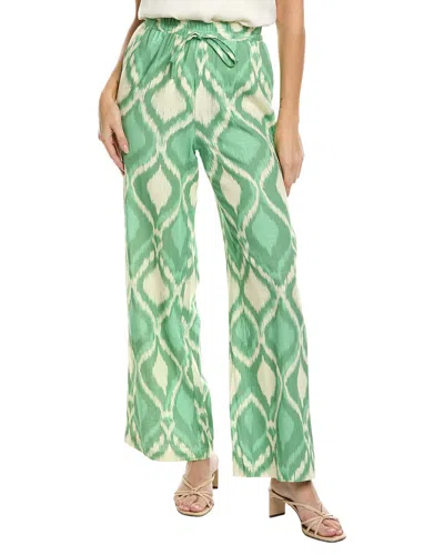 Seraphina Linen-blend Pant In Green