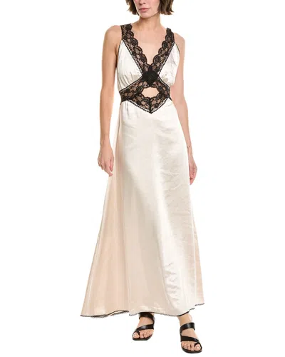 Seraphina Halter Lace Midi Dress In Neutral