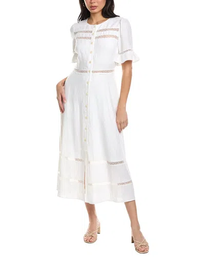 Seraphina Short Sleeve Midi Dress In White