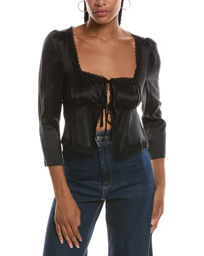 Seraphina Silk Top In Black