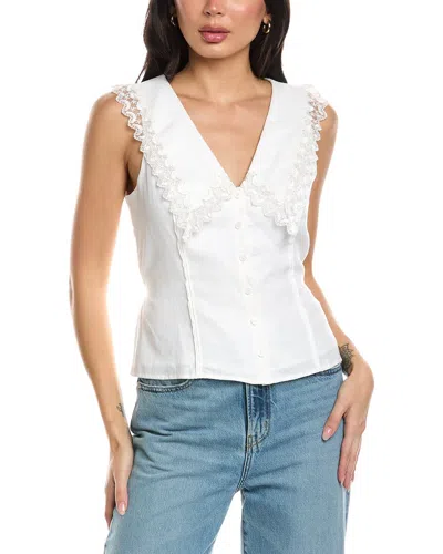 Seraphina Sleeveless Linen Blouse In White