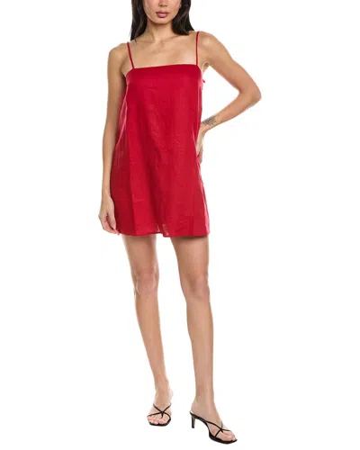 Seraphina Sleeveless Linen Mini Dress In Brown