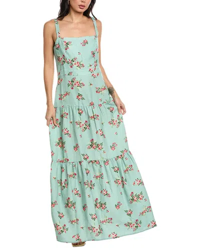 Seraphina Sleeveless Linen-blend Maxi Dress In Green