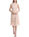 Seraphina Tiered Midi Dress In Beige