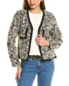 Seraphina Tinsel Fringe Jacket In Blue