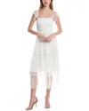 Seraphina Tulle Tiered Midi Dress In White