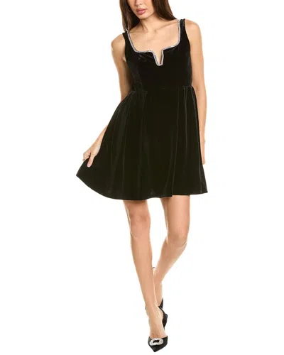 Seraphina Velvet Mini Dress In Black