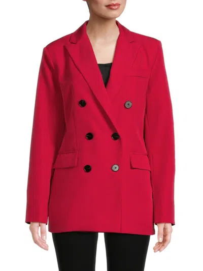 Seraphina Women's Double Breasted Crepe Blazer In Red