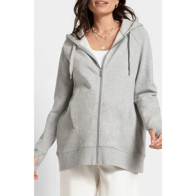 Seraphine 3-in-1 Maternity Zip Hoodie In Gray Marl