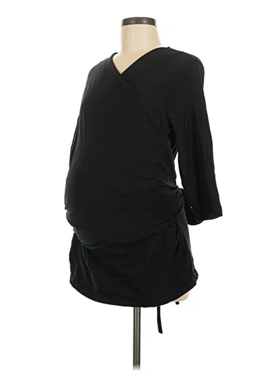Pre-owned Seraphine 3/4 Sleeve Top Black V-neck Tops