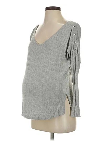 Pre-owned Seraphine 3/4 Sleeve Top Gray One Shoulder Neckline Tops