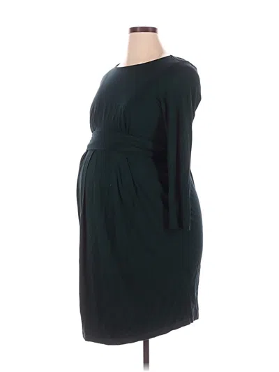 Pre-owned Seraphine 3/4 Sleeve Top Teal Boatneck Tops In Blue