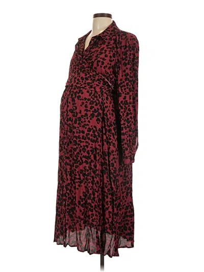 Pre-owned Seraphine Casual Dress In Burgundy