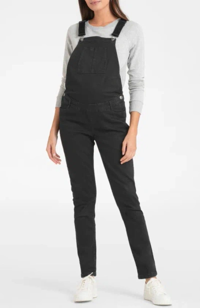 Seraphine Women's Denim Maternity Overalls In Black