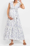 SERAPHINE FLORAL WRAP MATERNITY DRESS