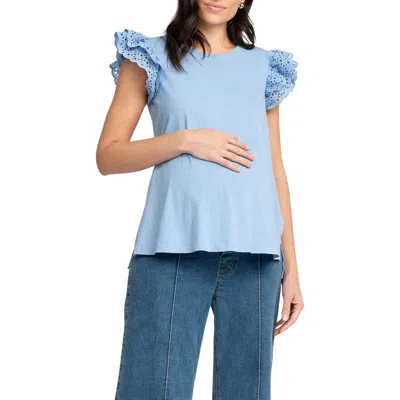Seraphine Kristen Flutter Sleeve Cotton Maternity Top