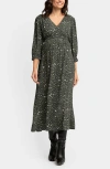 Seraphine Leopard Print Maternity Midi Dress In Multi Black