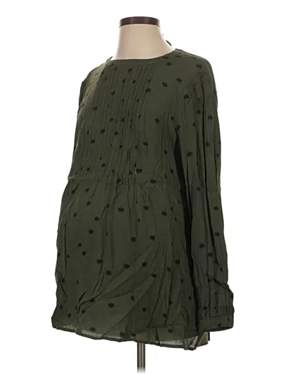 Pre-owned Seraphine Long Sleeve Blouse In Green