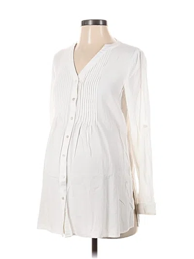 Pre-owned Seraphine Long Sleeve Blouse In White