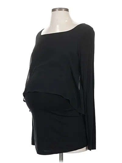 Pre-owned Seraphine Long Sleeve Top Black One Shoulder Neckline Tops