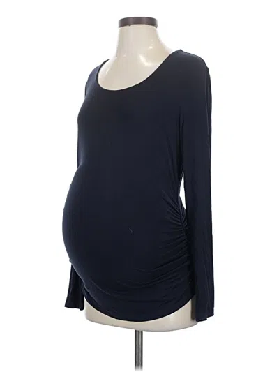 Pre-owned Seraphine Long Sleeve Top Blue Scoop Neck Tops