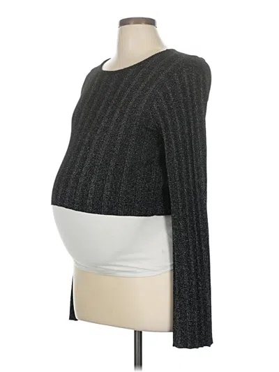 Pre-owned Seraphine Long Sleeve Top Gray Boatneck Tops