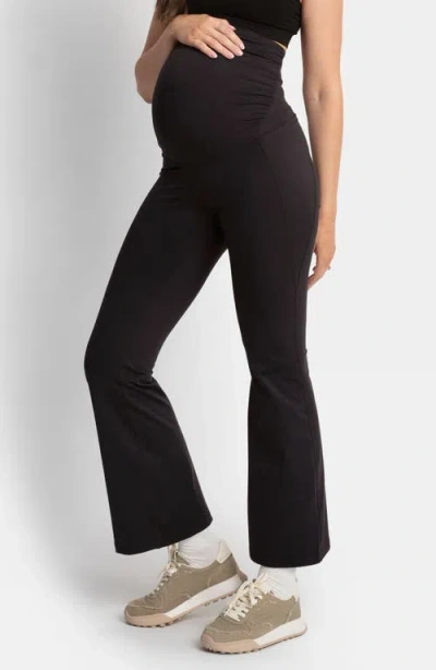 Seraphine Over The Bump Maternity Bootcut Leggings In Black