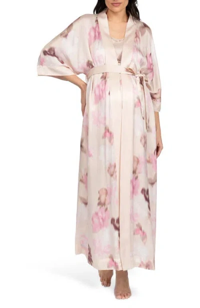 Seraphine Print Maternity Robe In Pink