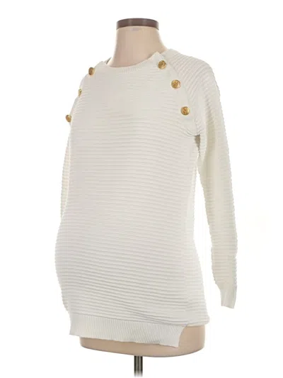 Pre-owned Seraphine Pullover Sweater In White