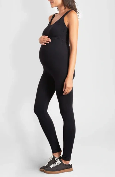 Seraphine Seamless Maternity/nursing Jumpsuit In Black