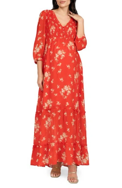 Seraphine Shirred Maxi Maternity Dress