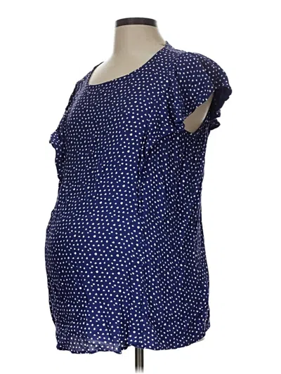 Pre-owned Seraphine Short Sleeve Blouse In Blue