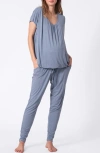 Seraphine Women's Ultra-soft Maternity Nursing Loungewear Set In Blue