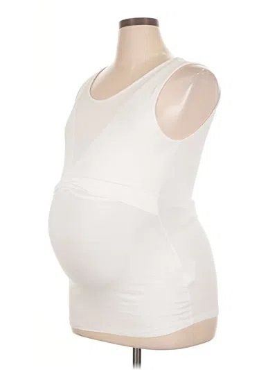 Pre-owned Seraphine Sleeveless Top Ivory Scoop Neck Tops