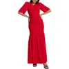 Seraphine Smocked Maternity-to-nursing Maxi Dress In Coral